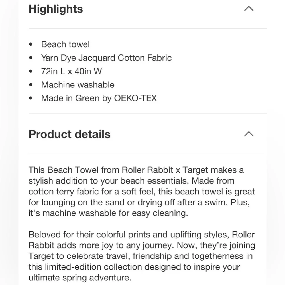 Roller Rabbit x Target Floral Vines Beach Towel
Blue NEW - Picture 5 of 6